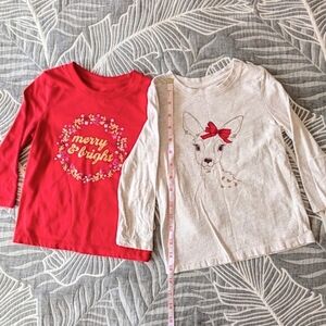 🎁FREE Bundle of 2 Cat & Jack Christmas Toddler Girl Boy Long Sleeve Shirts.